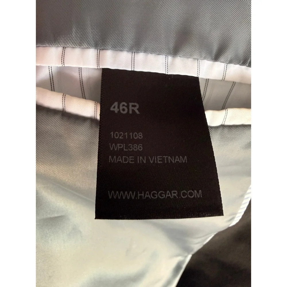 Haggar‎ Men's Black Two Button Classic Fit Blazer Suit Jacket Size 46R